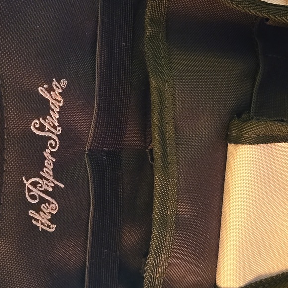 The Paper Studio Brown Pink Craft Carry All Tote Caddy Bag Organizer LIKE NEW - Picture 9 of 12